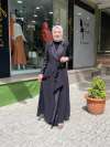 Kolları pul detaylı abaya Siyah