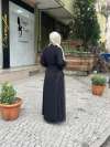 Kolları yakası payet detaylı abaya Anadolu Siyahı